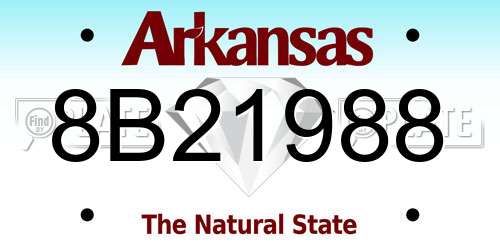8B21988 Arkansas License Plate