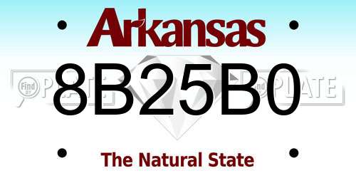 8B25B0 Arkansas License Plate