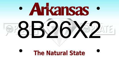 8B26X2 Arkansas License Plate