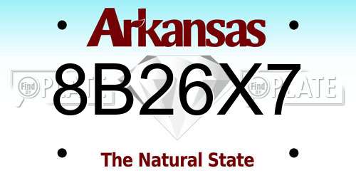 8B26X7 Arkansas License Plate