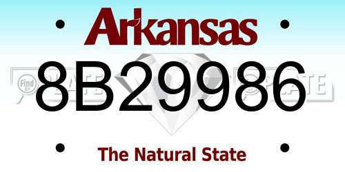 8B29986 Arkansas License Plate