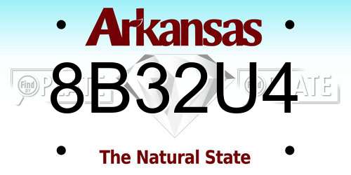 8B32U4 Arkansas License Plate