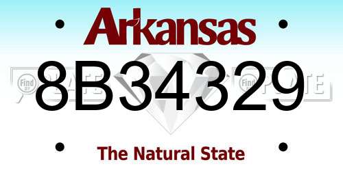 8B34329 Arkansas License Plate