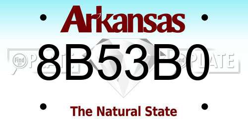 8B53B0 Arkansas License Plate