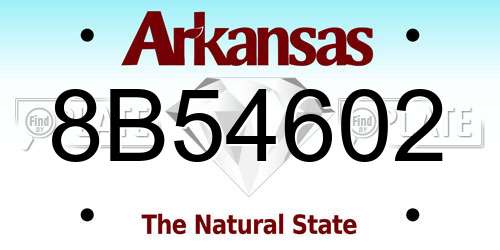 8B54602 Arkansas License Plate