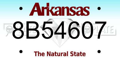 8B54607 Arkansas License Plate