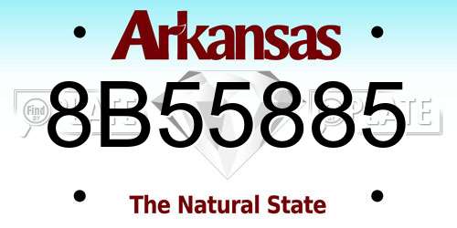 8B55885 Arkansas License Plate