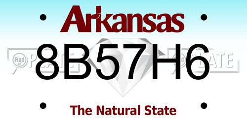 8B57H6 Arkansas License Plate