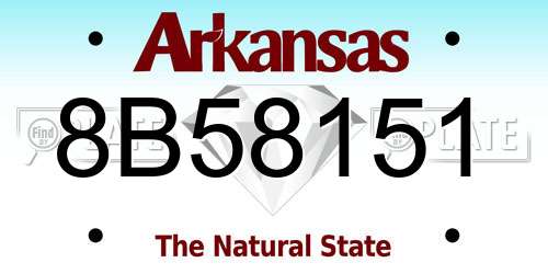 8B58151 Arkansas License Plate