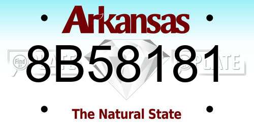 8B58181 Arkansas License Plate