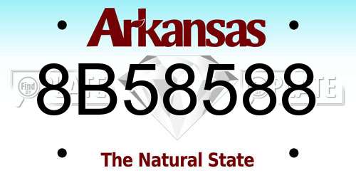 8B58588 Arkansas License Plate