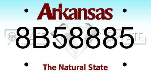 8B58885 Arkansas License Plate