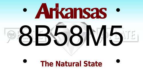 8B58M5 Arkansas License Plate