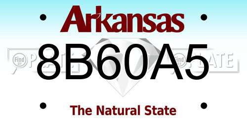 8B60A5 Arkansas License Plate