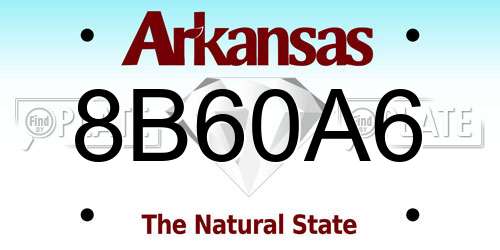 8B60A6 Arkansas License Plate