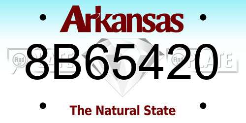 8B65420 Arkansas License Plate