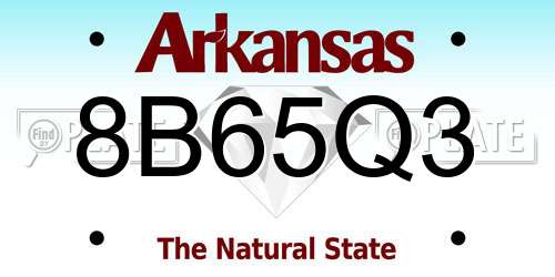 8B65Q3 Arkansas License Plate