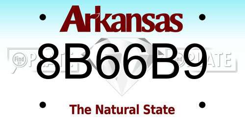 8B66B9 Arkansas License Plate