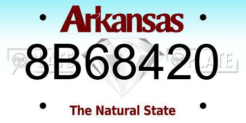 8B68420 Arkansas License Plate
