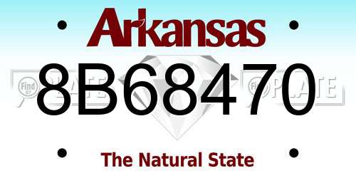 8B68470 Arkansas License Plate