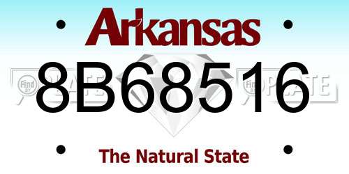 8B68516 Arkansas License Plate