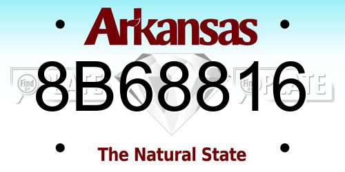 8B68816 Arkansas License Plate
