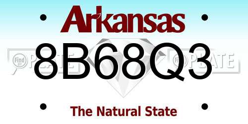 8B68Q3 Arkansas License Plate