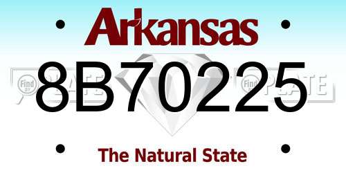 8B70225 Arkansas License Plate