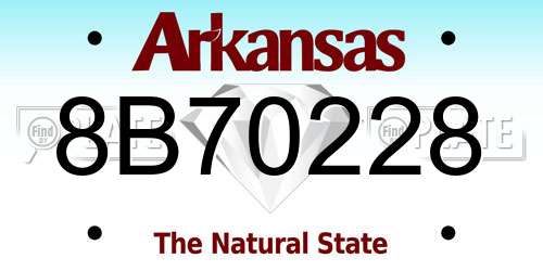 8B70228 Arkansas License Plate