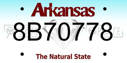 8B70778 Arkansas License Plate