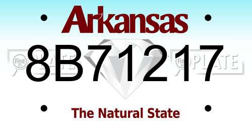8B71217 Arkansas License Plate