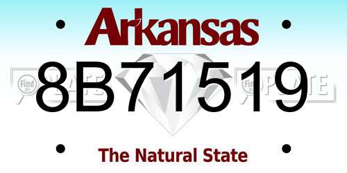 8B71519 Arkansas License Plate