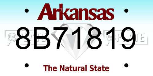 8B71819 Arkansas License Plate