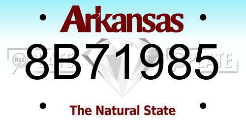 8B71985 Arkansas License Plate