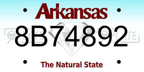 8B74892 Arkansas License Plate