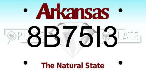 8B75I3 Arkansas License Plate