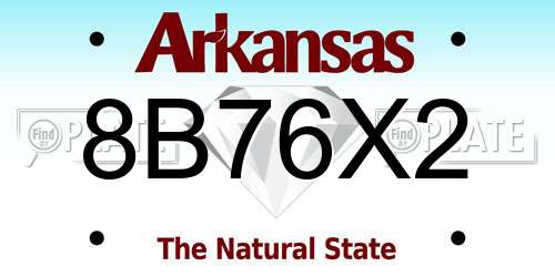 8B76X2 Arkansas License Plate