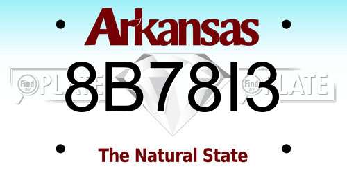 8B78I3 Arkansas License Plate