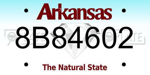 8B84602 Arkansas License Plate