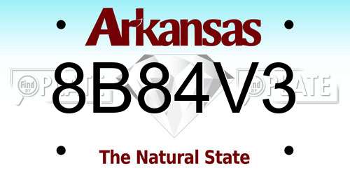 8B84V3 Arkansas License Plate