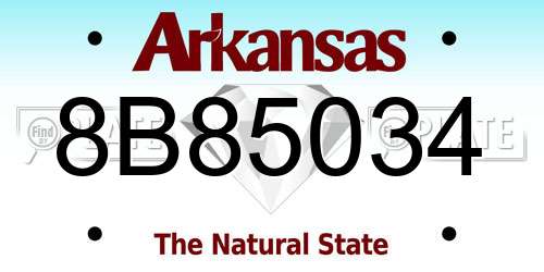 8B85034 Arkansas License Plate