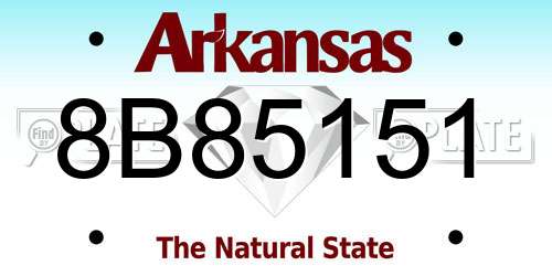 8B85151 Arkansas License Plate