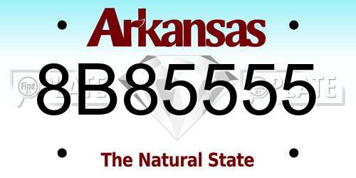 8B85555 Arkansas License Plate