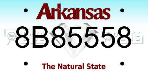 8B85558 Arkansas License Plate