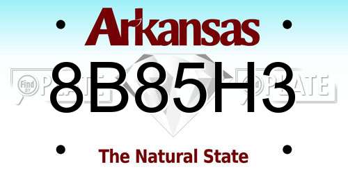 8B85H3 Arkansas License Plate