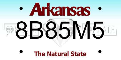 8B85M5 Arkansas License Plate