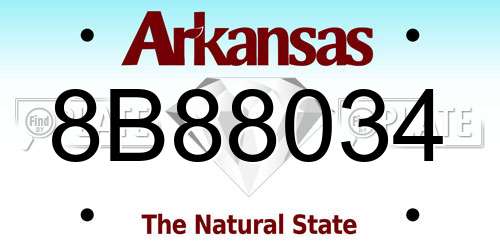 8B88034 Arkansas License Plate