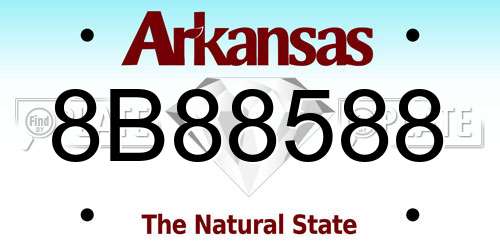 8B88588 Arkansas License Plate