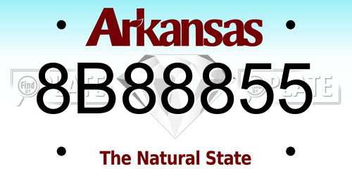 8B88855 Arkansas License Plate