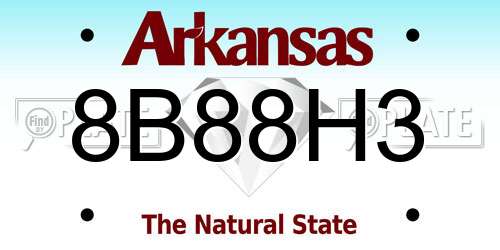 8B88H3 Arkansas License Plate